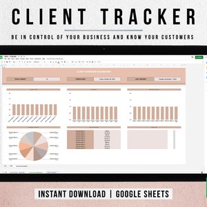 Client Tracker Spreadsheet | Small Business Template | Customer List Google Sheets | Customer CRM | Client Planner | Client Management
