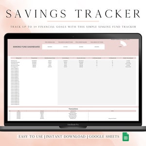 Sinking Funds Tracker Spreadsheet, Google Sheets Savings Tracker, Personal Finance Planner, Cash Savings Spreadsheet Template