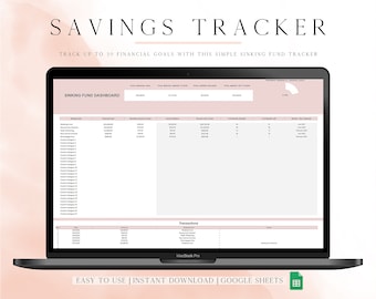 Sinking Funds Tracker Spreadsheet, Google Sheets Savings Tracker, Personal Finance Planner, Cash Savings Spreadsheet Template