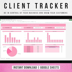 Client Tracker Spreadsheet | Small Business Template | Customer List Google Sheets | Customer CRM | Client Planner | Client Management