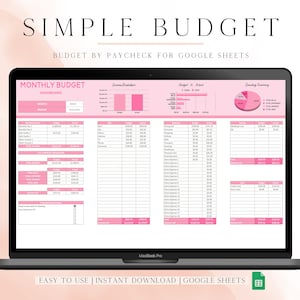 Budget by Paycheck Spreadsheet, Paycheck Budget Spreadsheet, Financial Planner, Monthly Budget Planner, Google Sheets Budget Template