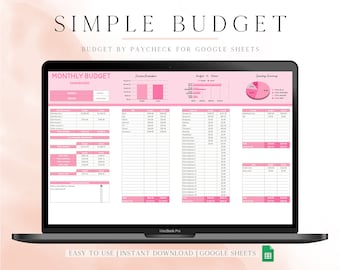 Budget by Paycheck Spreadsheet, Paycheck Budget Spreadsheet, Financial Planner, Monthly Budget Planner, Google Sheets Budget Template