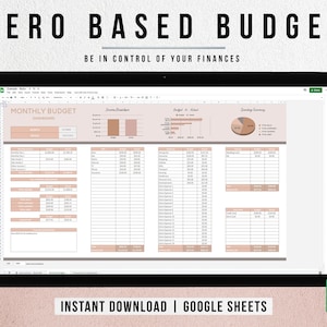 Zero-Based Budget Spreadsheet | Paycheck Budget Dashboard | Google Sheets Monthly Budget | BOHO