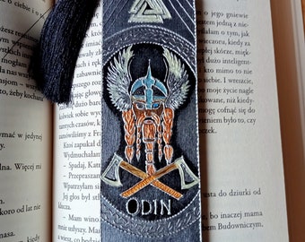 Holz Lesezeichen nordisch Wikinger, Geschenk für Männer, Valhalla, Gott Odin