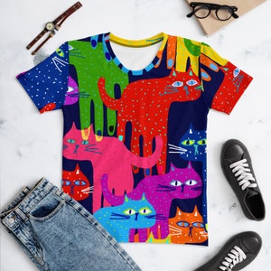 Colorful Hand Cats Women&#39;s T-shirt
