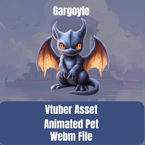 Animated Gargoyle VTuber Pet Asset | HD Animation with Transparent Background | Perfect for OBS, SLOBS & Stream Elements ,Stream Decoration