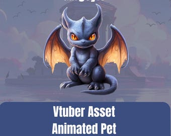 Animowany Gargoyle VTuber Pet Asset | Animacja HD z przezroczystym tłem | Idealny do OBS, SLOBS i elementów strumieniowych, dekoracji strumieniowych