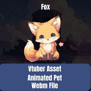 Animated Fox VTuber Pet Asset | HD Animation with Transparent Background | Perfect for OBS, SLOBS & Stream Elements ,Stream Decoration