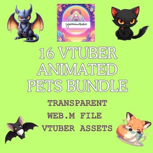 VTuber Cats Assets ,Animated Vtuber Fox ,Pets Bundle | HD Transparent Animation Pets for OBS, SLOBS Stream Elements | Pets for Streamers