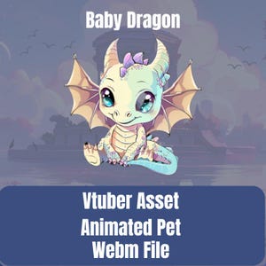 Animated Baby Dragon VTuber Pet Asset | HD Animation with Transparent Background,Perfect for OBS,SLOBS & Stream Elements ,Stream Decoration