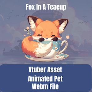 Animated Fox VTuber Pet Asset | HD Animation with Transparent Background | Perfect for OBS, SLOBS & Stream Elements ,Stream Decoration