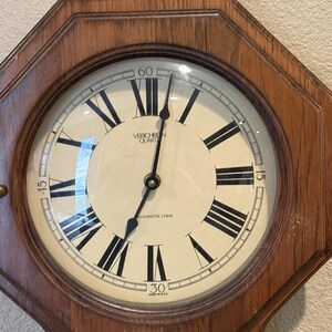 Horloge murale vintage à quartz Verichron, carillon Westminster image 3