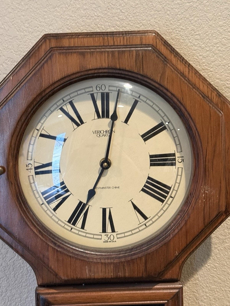 Horloge murale vintage à quartz Verichron, carillon Westminster image 3