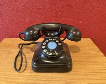 ビンテージ ブラック ベークライト デスク コール、ダイヤル ロータリー レトロ 固定電話 古い