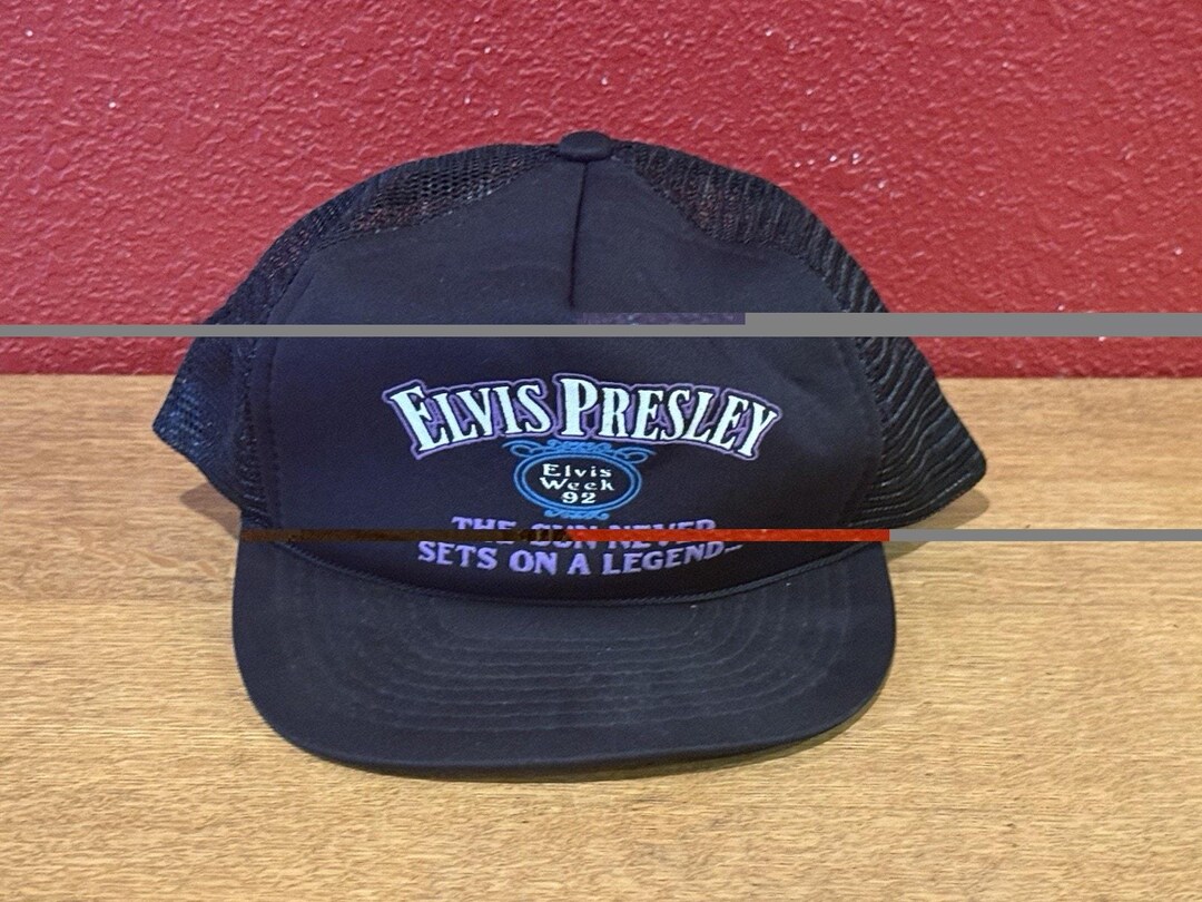 Elvis Presley Snapback Trucker Hat Black One Size Adjustable Mesh Back ...