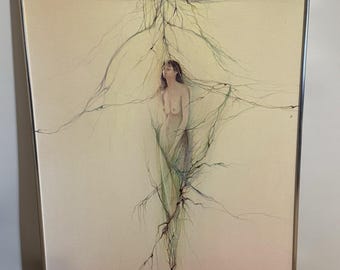 Marie Buchfink (MI,AZ,IA,born 1930) oil on canvas “Birth Of A Special Flower”