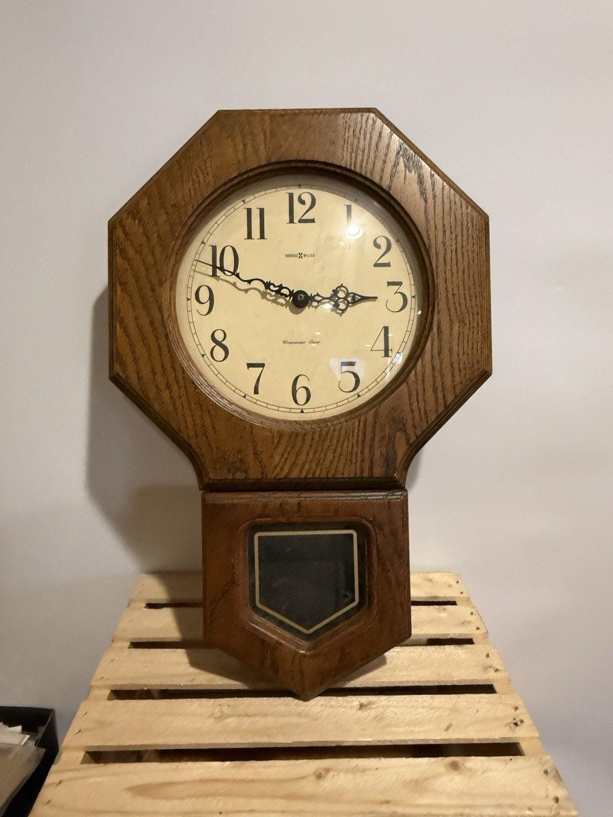 Howard Miller Wall Clock Octagon Wood 612-709 Westminster Chime