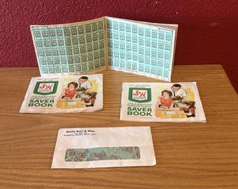 S & H Green Stamps Vintage Sparbok Sperry and Hutchinson Company Med Frimärken