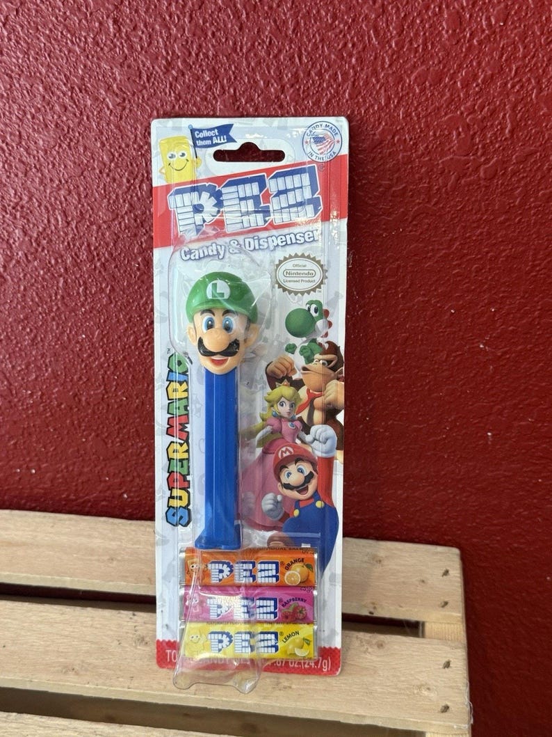 Nintendo Super Mario Luigi Pez Dispenser and Candy NEW image 1