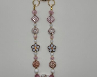 Charm para teléfono y bolso con flores de cristal