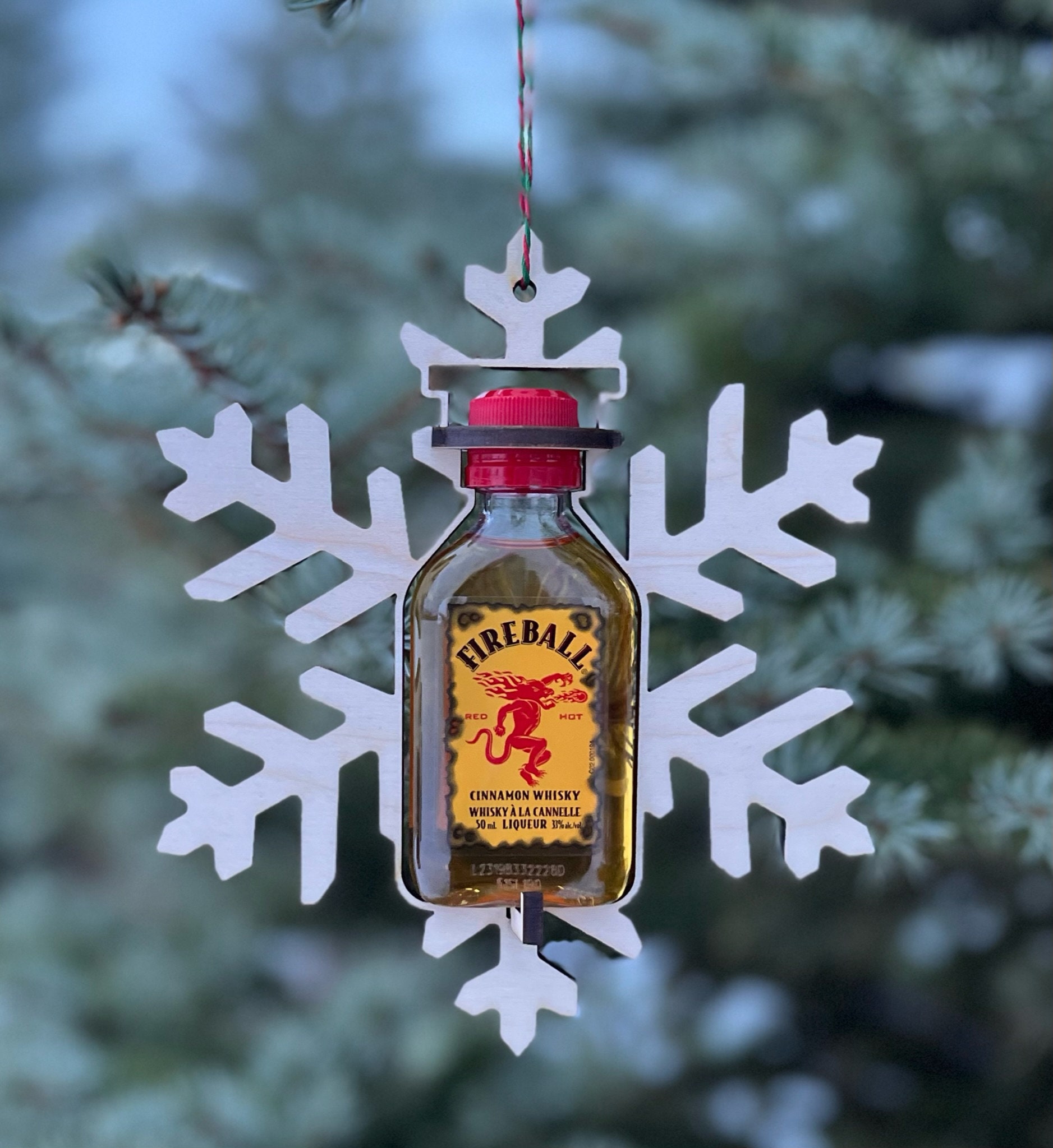 Snowflake Christmas Mini Bottle Holder SVG Glowforge 1.7 oz