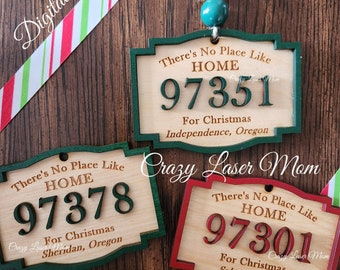 Zip Code Ornament - File Only, SVG, PNG, State, City, Christmas Ornament