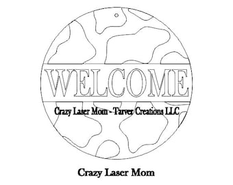 Welcome Cow Print Sign - File