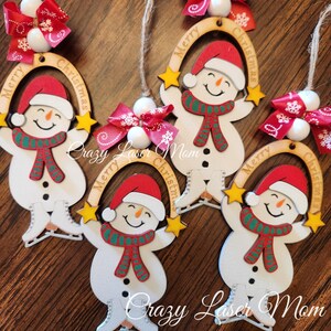 Snowman Ornament - File Only, SVG, PNG, Christmas Ornament, Ice Skates, Skating Snowman