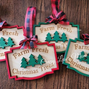 Farm Fresh Christmas Trees Ornament - File Only, SVG, PNG, Christmas Ornament, Tree Farm