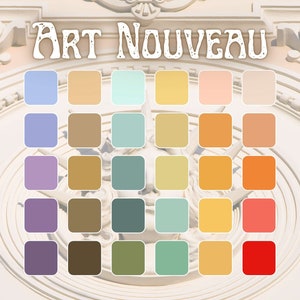 Art Nouveau Retro Color Palette | HEX, RGB, CMYK Codes | Branding Colors | Color Palette | Color Palette Hex Codes | Business Branding |