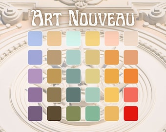 Art Nouveau Retro Color Palette | HEX, RGB, CMYK Codes | Branding Colors | Color Palette | Color Palette Hex Codes | Business Branding |