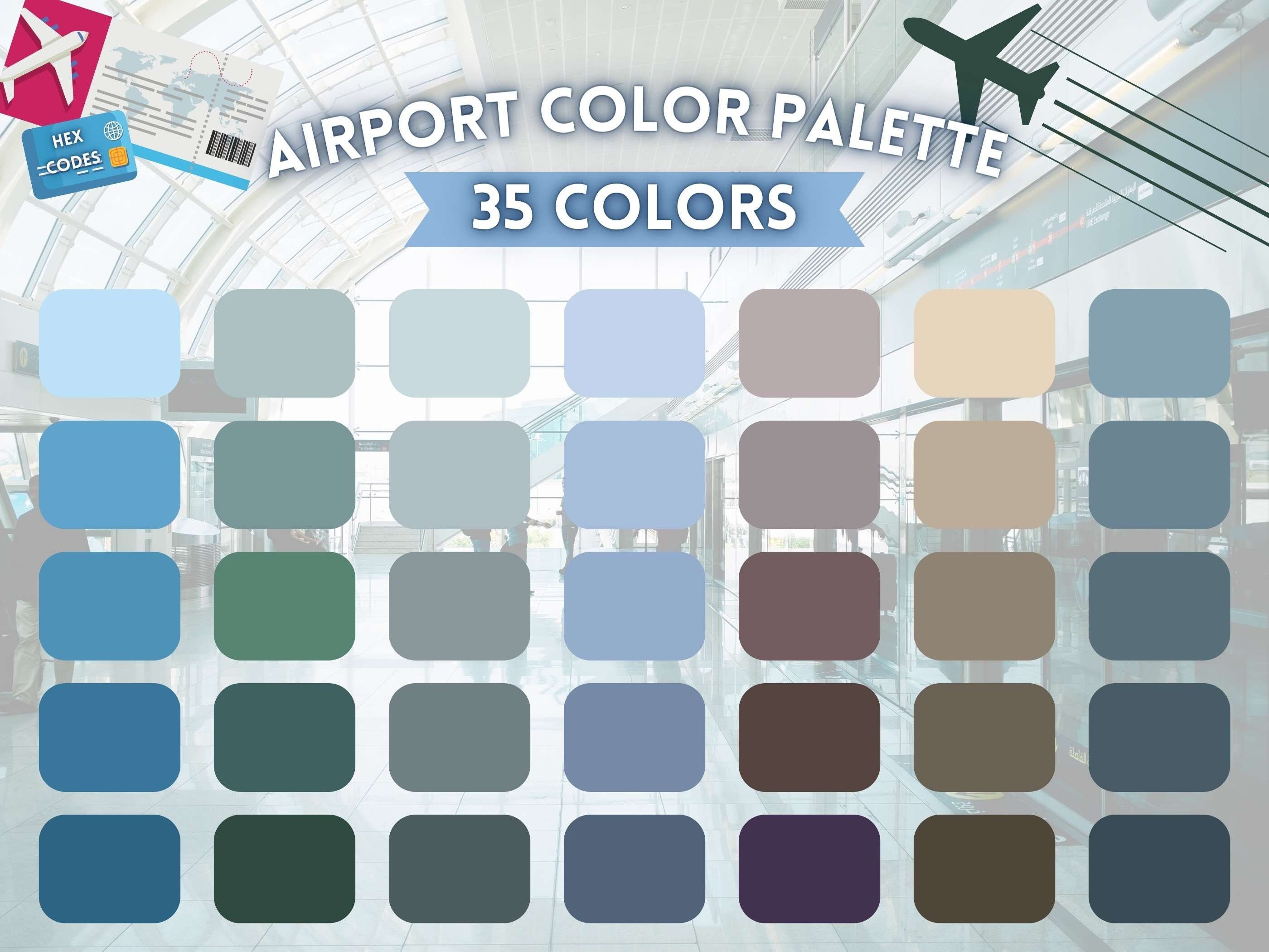 Airport Color Palette Destination Airport Color Palette Etsy
