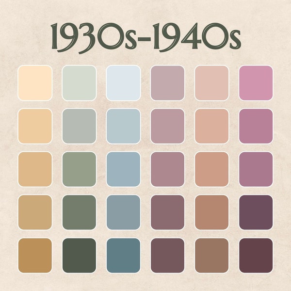 Retro Color Palette | Hex, RGB, CMYK codes | Digital Color Palette | Business Branding | Branding Colors | 30s 40s