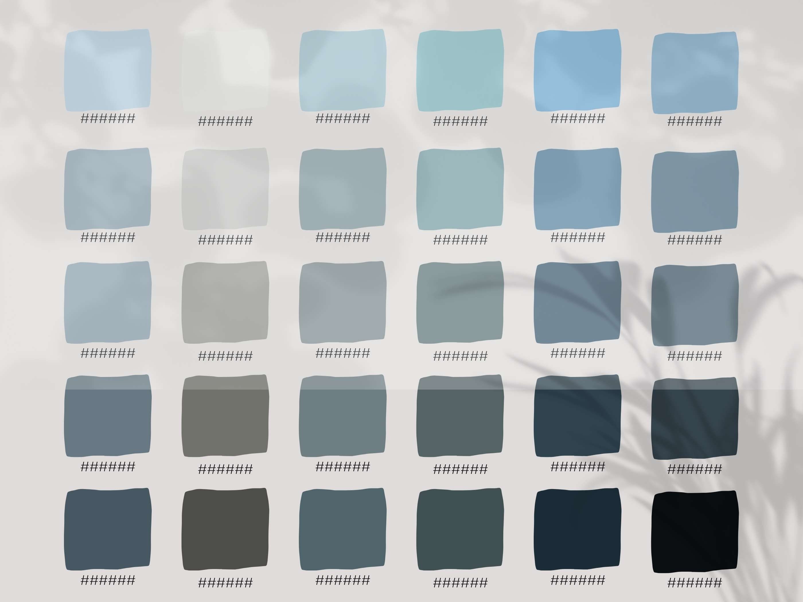 June Color Palette HEX RGB CMYK Codes Muted Blue Green Palette Digital 
