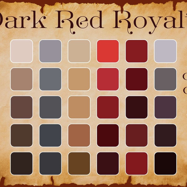 Dark Red Royalcore Color Palette | HEX RGB CMYK Code | Branding Colors | Digital Color Palette | Color Palette Hex Codes | Business Branding