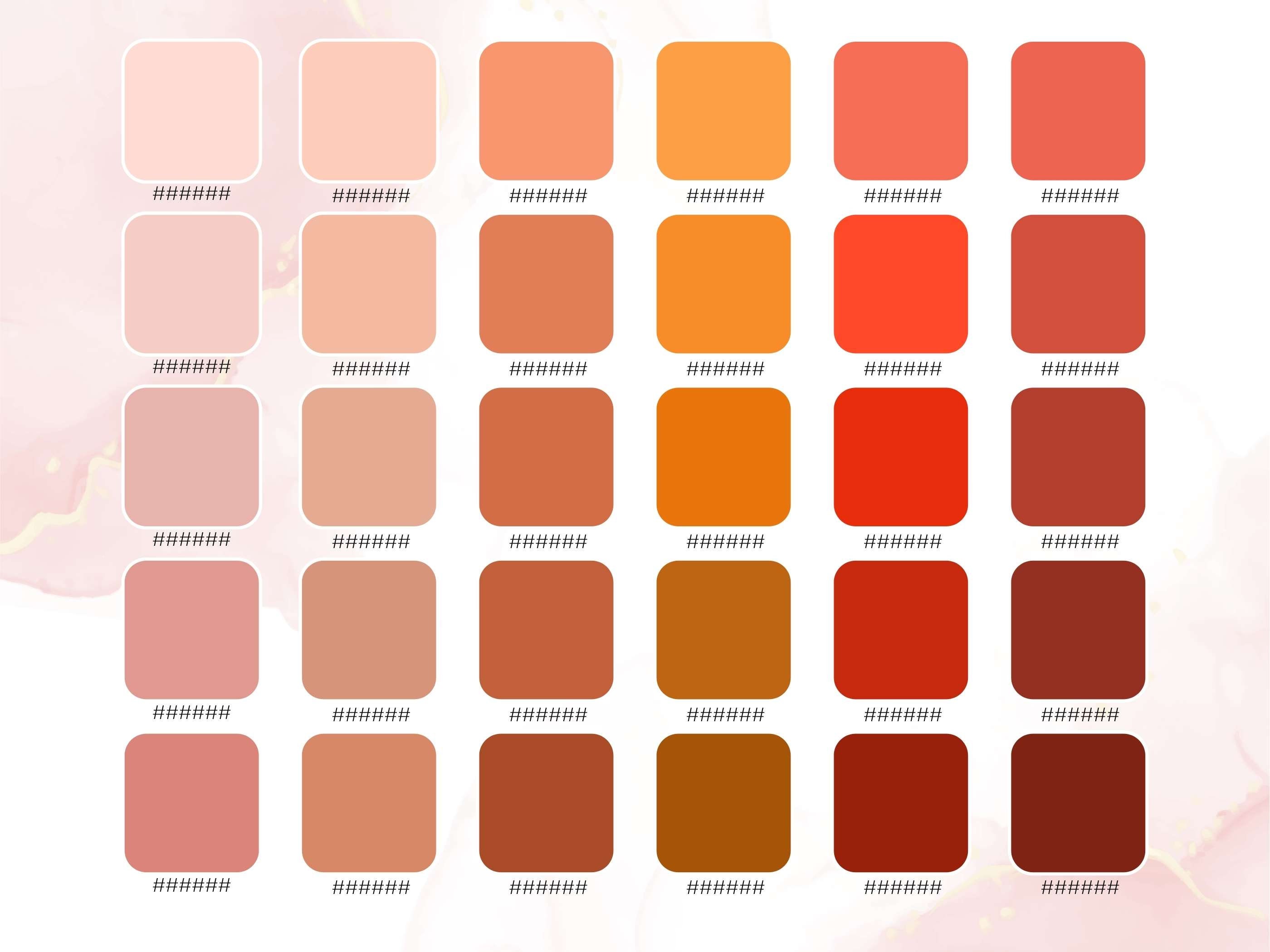 Peach Color Palette Peach HEX RGB CMYK Codes Warm Orange Red Color Tones  Mood Board Branding Colors Business Branding -  Finland