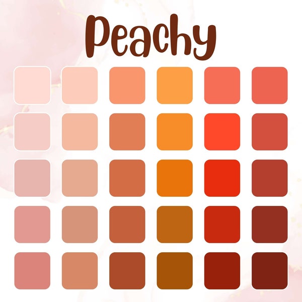 Peach Color Palette | Peach HEX RGB CMYK Codes | Warm Orange Red Color Tones Mood board Branding Colors | Business Branding