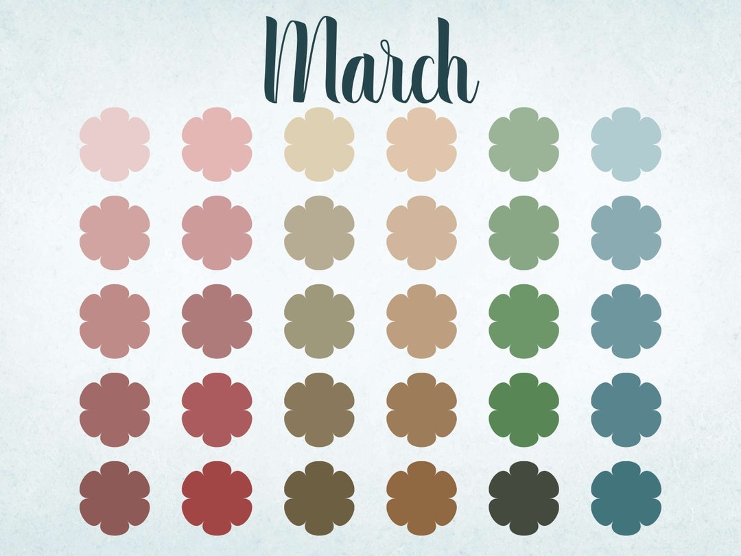 March Color Palette March Moodboard Color Palette Muted Etsy