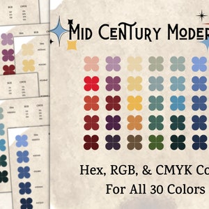 Retro Color Palette | Branding Colors | Digital Color Palette | Color Palette With Hex Codes RGB CMYK | Business Branding