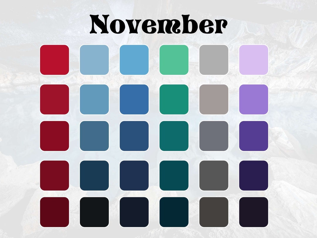 Paleta de colores de noviembre / Paleta de moodboard de Etsy México