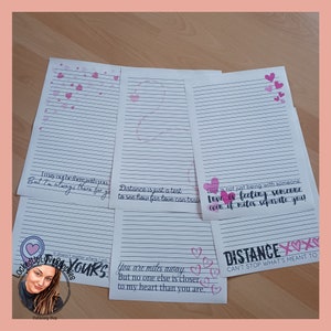 Juego de papel de escribir de amor de larga distancia | 6 diseños | versión impresa | esposa de la prisión | Relación a larga distancia
