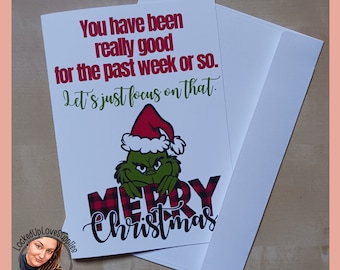 Grinch Christmas Card | Long Distance Relationship | Prison Wife | Greeting Card + Envelope