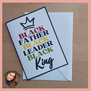 Black King Father's Day Card | Stepdad | Greeting Card + Envelope | Prison Wife | Incarcerated Parent