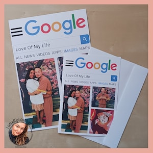 Recherche Google Carte ou affiche pliée personnalisée | Carte de vœux + Enveloppe | Femme de prison | Amour longue distance | Un proche incarcéré