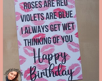 Kisses Birthday Card | Greeting Card + Envelope | Prison Wife | Long Distance Relationship | Incarcerated Loved One