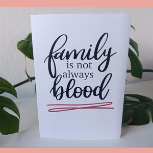 La familia no siempre es tarjeta del día del padre de sangre | Padrastro | Tarjeta de felicitación + Sobre | Esposa de prisión | Padre encarcelado