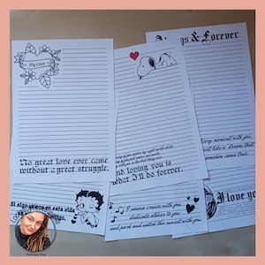 Juego de papel de escribir Chicana Love | 6 diseños | versión impresa | esposa de la prisión | Relación a larga distancia