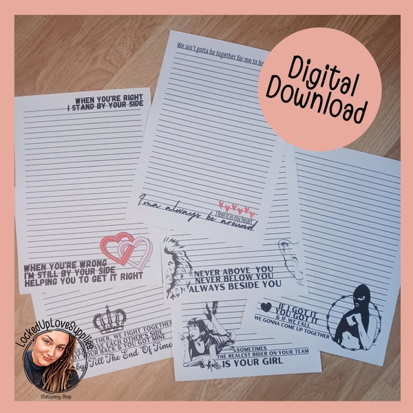 Loyalty Is Royalty Vol.2 Writing Paper Set | 6 Designs | DigitalVersion | Printables | PrisonWife | Long-distance relationship