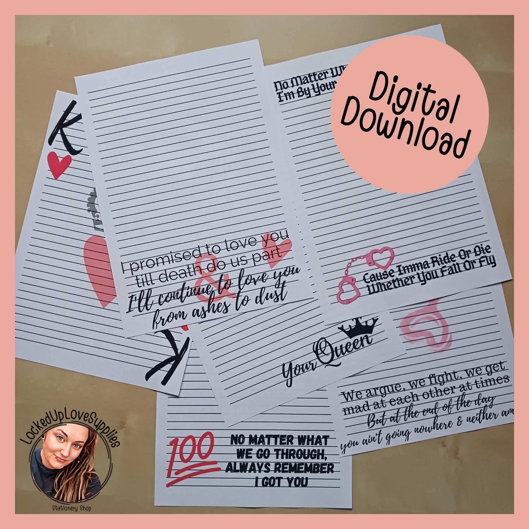 Loyalty Is Royalty Writing Paper Set | 6 designs | Download | PrisonWife | Long-distance relationship