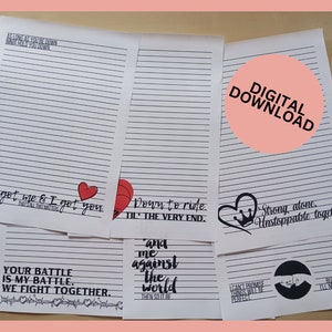 La lealtà è una sovranità Vol.3 Set di carta da lettere | 6 disegni | Versione digitale | Stampabile | Moglie in prigione | Relazione a lunga distanza